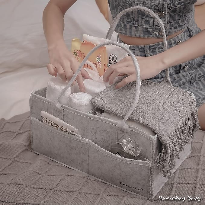 Runsabay. Nursery Basket-Baby Diaper Caddy Organizer - Image 7