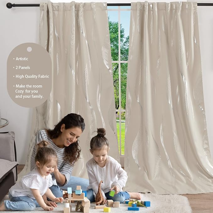 Deconovo Blackout Back Tab Curtains - Image 3
