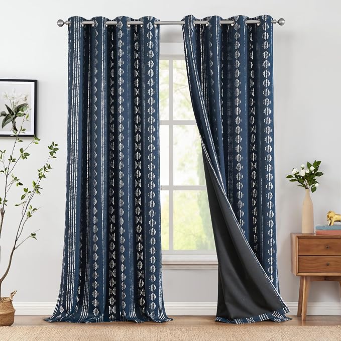 jinchan Boho Blackout Curtains 96 Inches Long - Image 2