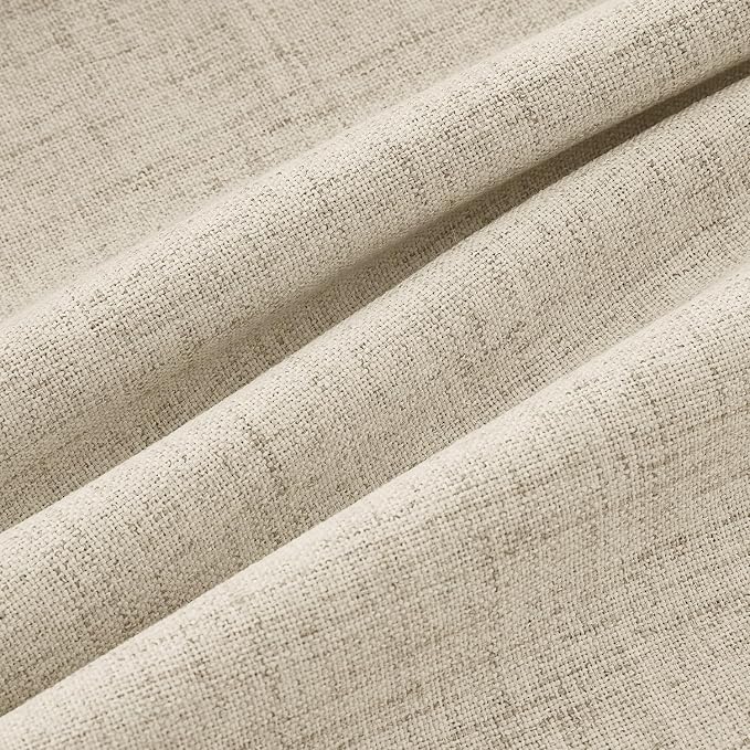 MIULEE 100% Blackout Linen Curtains 42 x 84 Inch Cobblestone 2 Panels | Thermal - Image 9