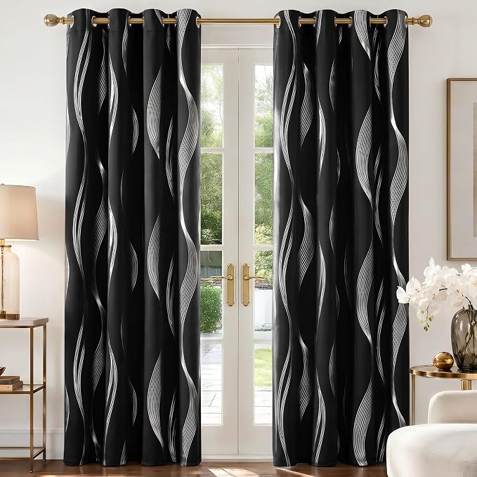 Deconovo Curtains for Living Room, Pattern Blackout Curtains 54 Inches Long | by Deconovo