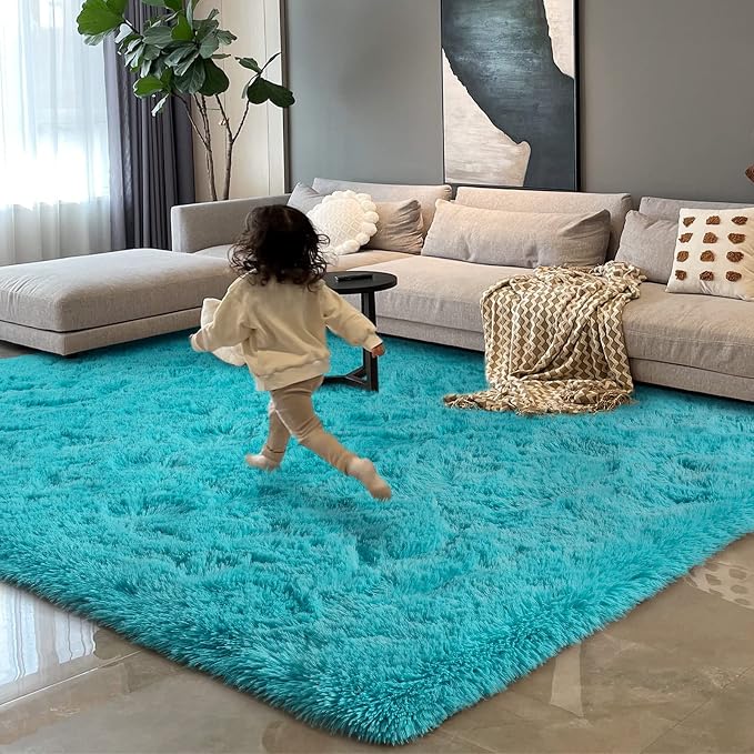 HOMORE 4x6 Area Rug for Bedroom Living Room, Turquoise Blue Rug for Kid Dorm | by Homore