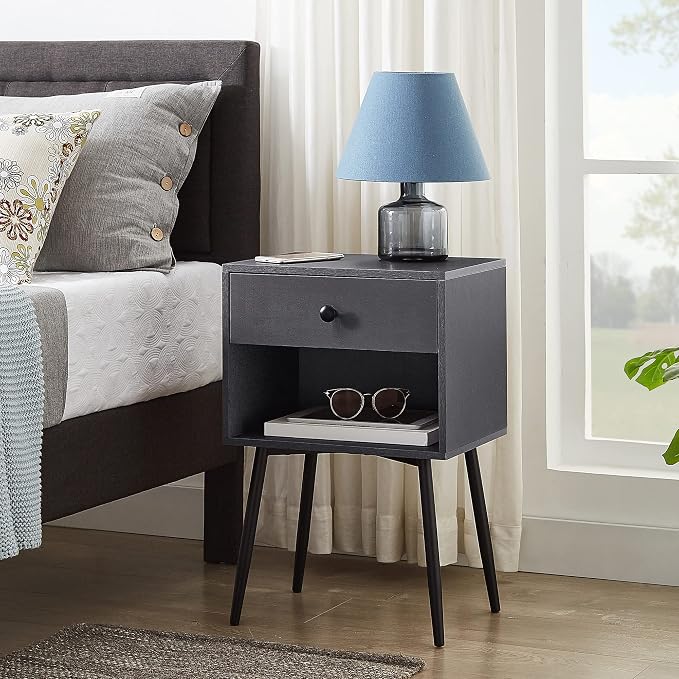 VECELO Nightstands Set of 2, Mid Century Modern End Bedside Table, Night Stand - Image 4