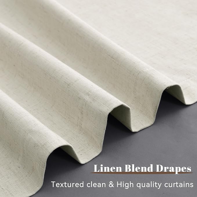 Warm Beige 100% Blackout Linen Curtains - Image 9