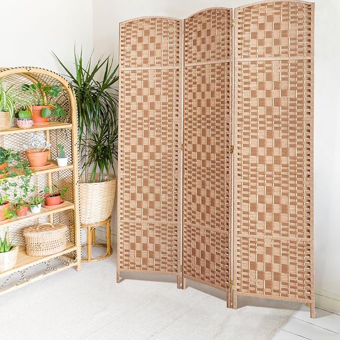 RHF Room Divider Panel, 3Panel Partition Room Dividers, Wall Divider, Natural | - Image 3
