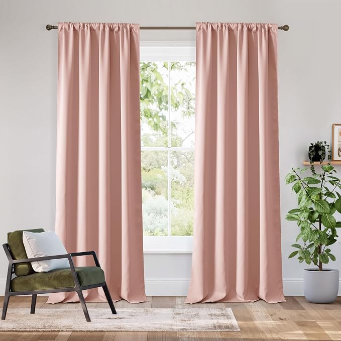 RYB HOME Bedroom Blackout Curtains 84 inches Long, 100% Blackout | Thermal by RYBHOME
