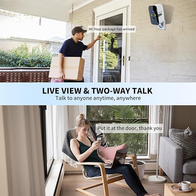 ORAXIUM Wireless Outdoor Security Camera, 2.4G/5G WiFi Window Camera for Home Security with Motion Detection, Two-Way Audio, SD/Cloud Storage
