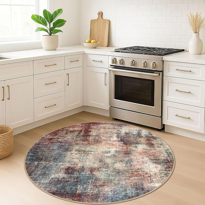 Round Area Rug 5 Ft Circle Entryway Rugs Round Washable Door Mat Indoor Entrance - Image 3