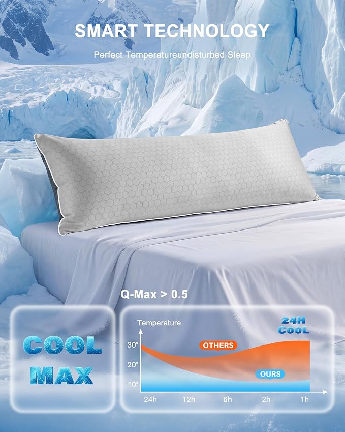 YZ HOME Cooling Body Pillow for Adults, Cold Touch Fabric | Body Pillow for - Image 2