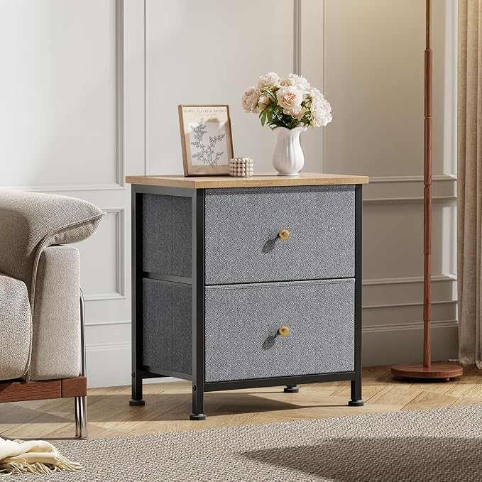 DUMOS Nightstand Set of 2, Bedside Table - Image 2
