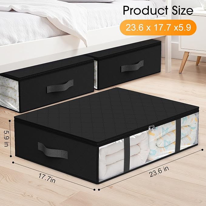 StorageRight Under Bed Storage Bags, 2 Pack, Comforters, Blankets and Seasonal - Image 2