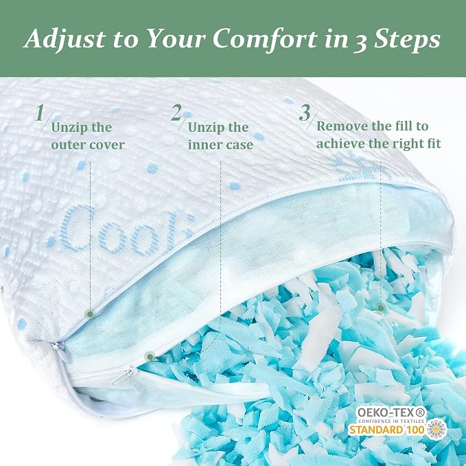 Dreamood Cooling Body Pillow Shredded Memory Foam - Image 3