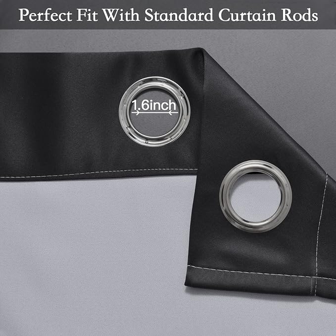 SimpleHome Black to Grey White Ombre Room Darkening Curtains 63 Inch | Curtains - Image 4