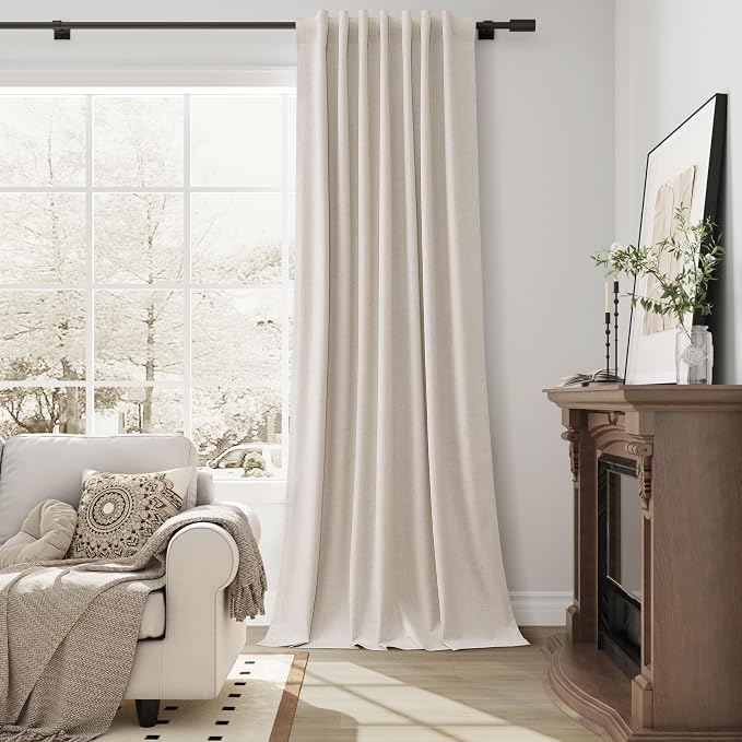 Linen 100% Blackout Curtains 84 Inch Length 2 Panels - Image 6