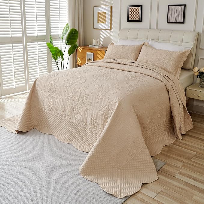 EVENHUG Oversized King Bedspreads California King Quilt Set - Image 7