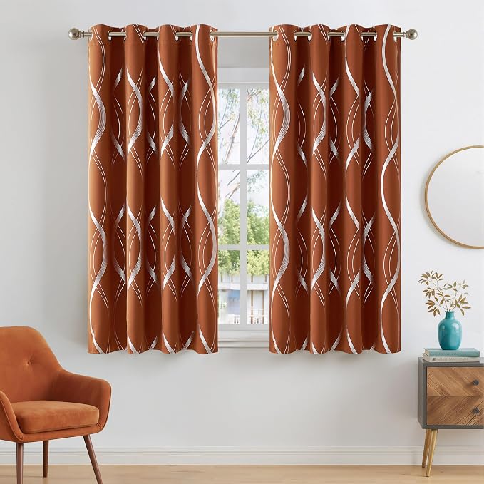 NICETOWN Fall Burnt Orange Blackout Curtain Panels by NICETOWN