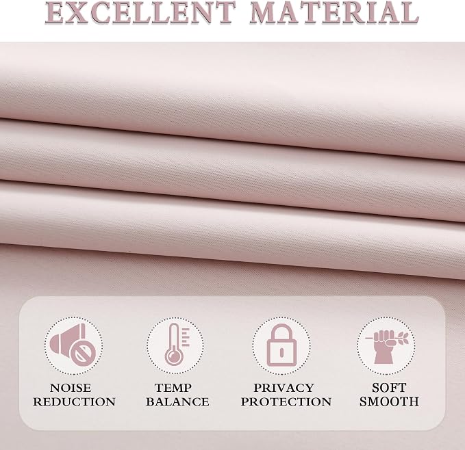 Blush Pink Curtains 72 Inch Length - Image 3