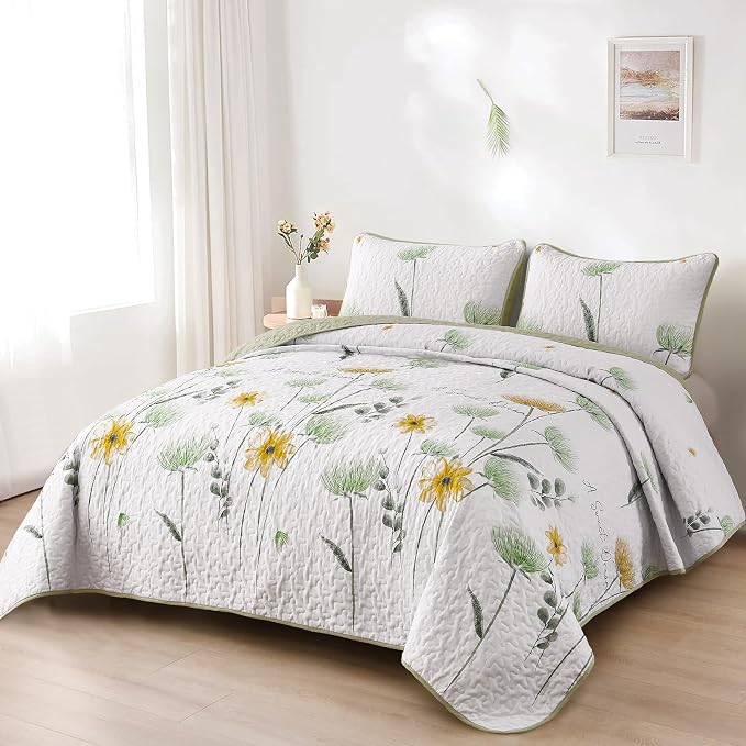 Dinjoy Quilt Set Full Size, Soft Microfiber, Farmhouse Bed Cover - Image 6