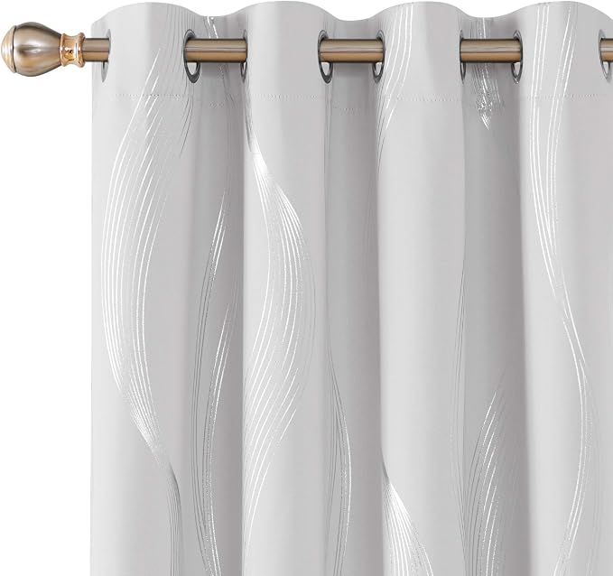 Deconovo Curtains for Living Room, Pattern Blackout Curtains 54 Inches Long | by Unknown