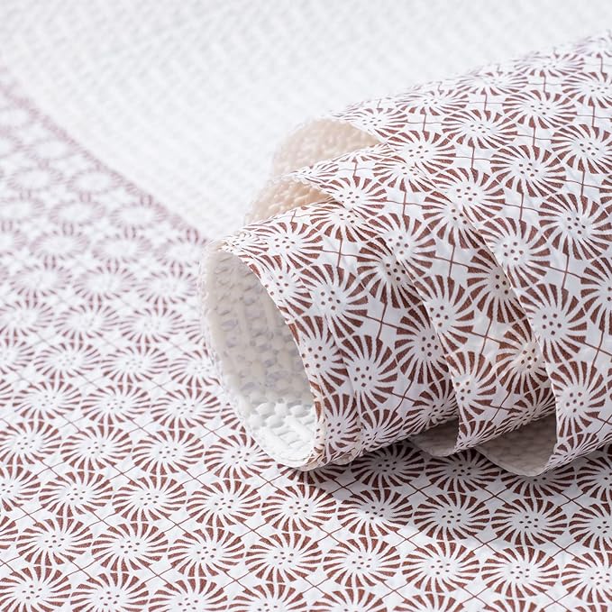 RAY STAR 12X120 Inch Shelf Liner for Kitchen Cabinets, Non-Adhesive Cabinet Liner Washable, PVC Drawer Liner for Dresser Non-Slip Bathroom (Circle)(7 Roll)