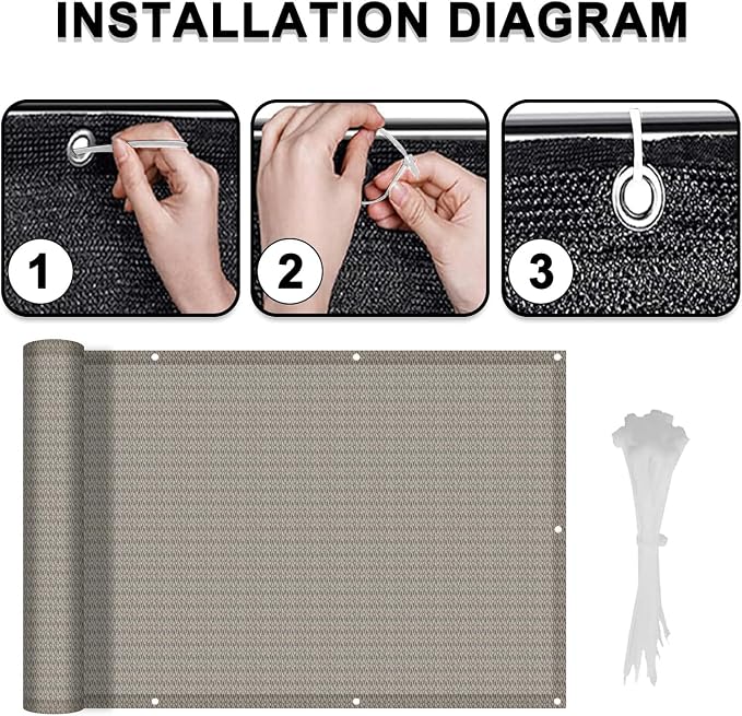 LOVE STORY 3' x 10' Balcony Privacy Screen Cover - Image 2