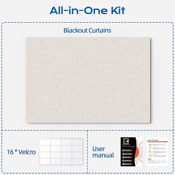 Linen Blackout Curtains for Bedroom, Temporary Blackout Shades - Image 8