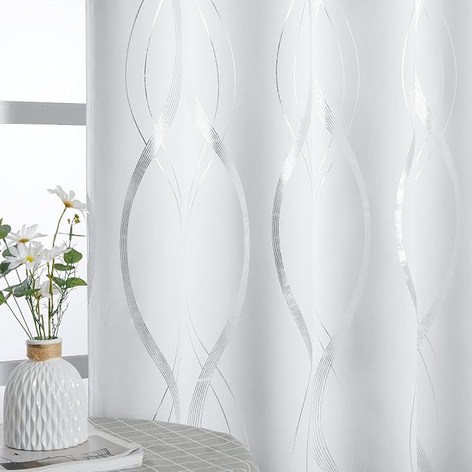 NICETOWN Greyish White Blackout Curtains by NICETOWN