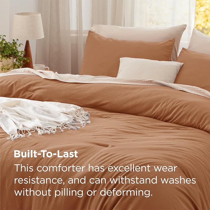 Bedsure Queen Comforter Set, Pumpkin Soft Prewashed Bedding - Image 3