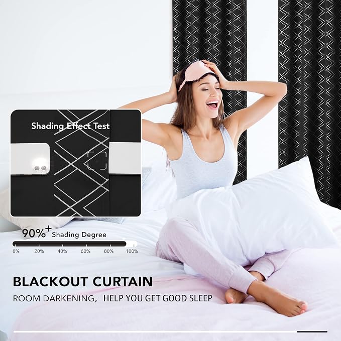 Deconovo Blackout Curtains, Energy Saving Curtains, 2 Panels, - Image 4