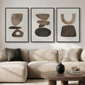 Large Framed Neutral Abstract Canvas Wall Art by Cuspin