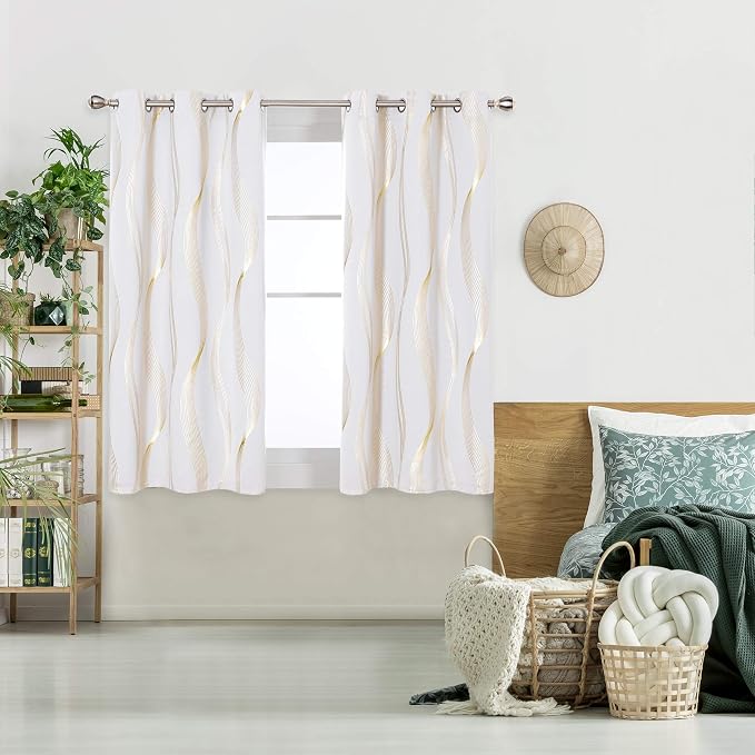 Deconovo Curtains for Living Room, Pattern Blackout Curtains 54 Inches Long | by Unknown