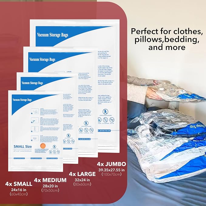 Vacuum Seal Bags for Clothing Travel & Home Storage, travel vacuum bags - Image 3