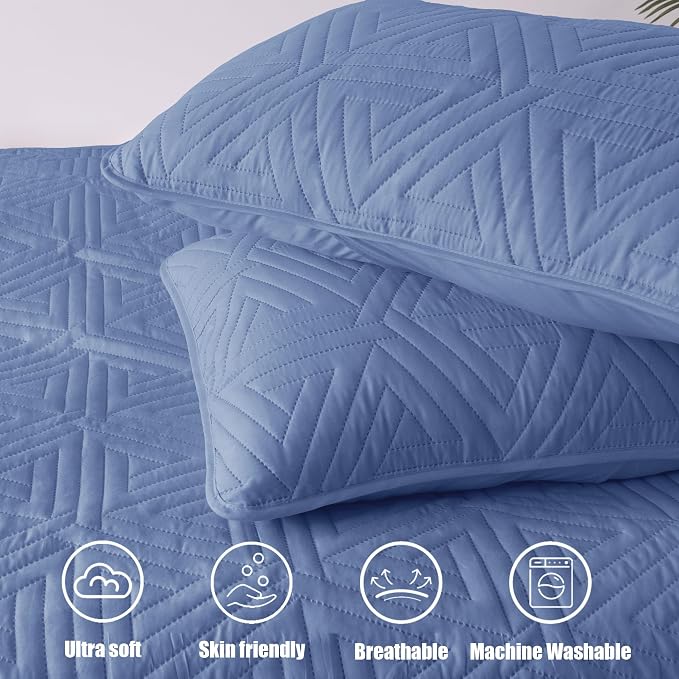 Whale Flotilla Soft Geometric King Quilt Set - Image 6