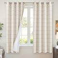 Sage Green Plaid Linen Blackout Curtains by Lajode