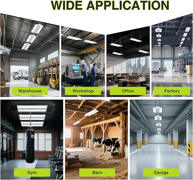 2 Pack 400W LED Linear High Bay Light 4FT, Adjustable 400W/320W/240W/100W With Motion Sensor, 60000LM, 120-277V, 0-10V, 5000K, Commercial Linear High Bay Led Shop Lights for Warehouse Workshops, UL