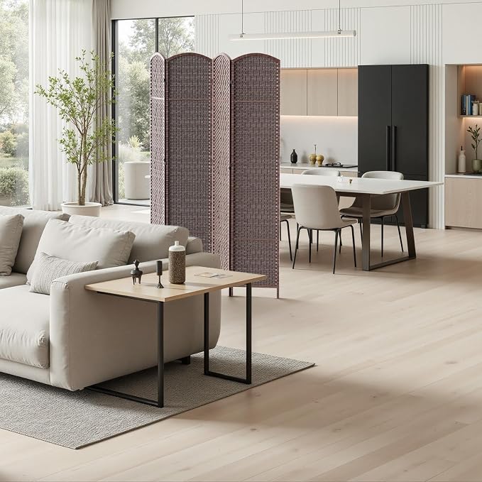 HALLYBEE Room Divider Panel, 4 Panel Partition Room Dividers Screen, Privacy - Image 3