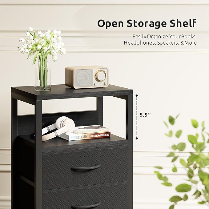 Lazzanto Night Stand with Charger Station - Image 6