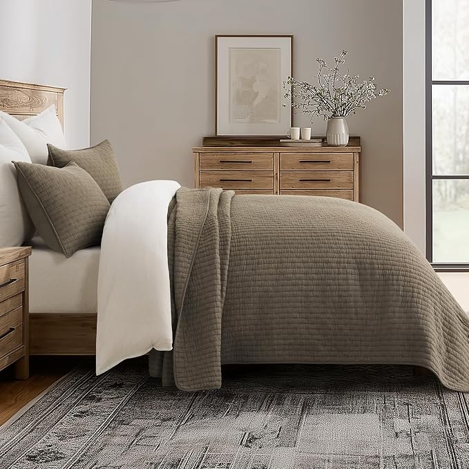 Cross Stitch Pre-Washed Cotton Quilt Bedding Set Queen Size, Oversized 3 Pieces - Image 2