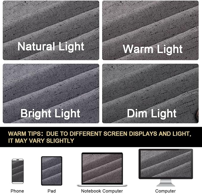 PrinceDeco 100% Blackout Linen Curtains 84 inch Long Thermal Insulated Curtains for Winter Grommet Noise Reducing Window Treatment Drapes for Hall Room,52" Wide Per Panel, Set of 2,Grey