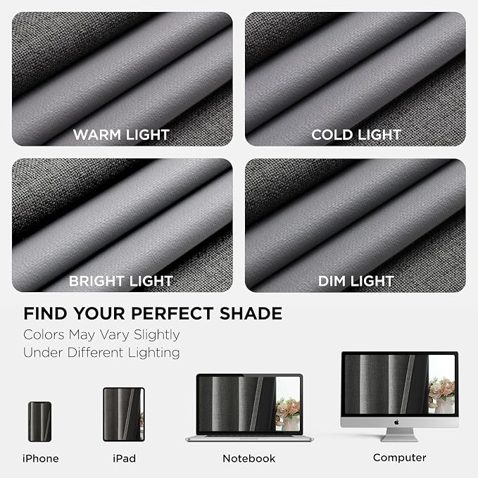Joydeco Blackout Curtains 90 Inches Long 2 Panels Burg, Room Darkening Curtains - Image 9