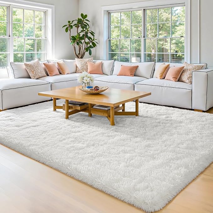 HOMORE 5x7 Area Rug for Living Room, Ivory Fluffy Rug for Bedroom Kids Dorm | by Homore