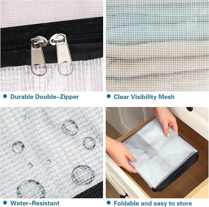 Fixwal Storage Bags 4 Pack 40L Mesh Clear - Image 3