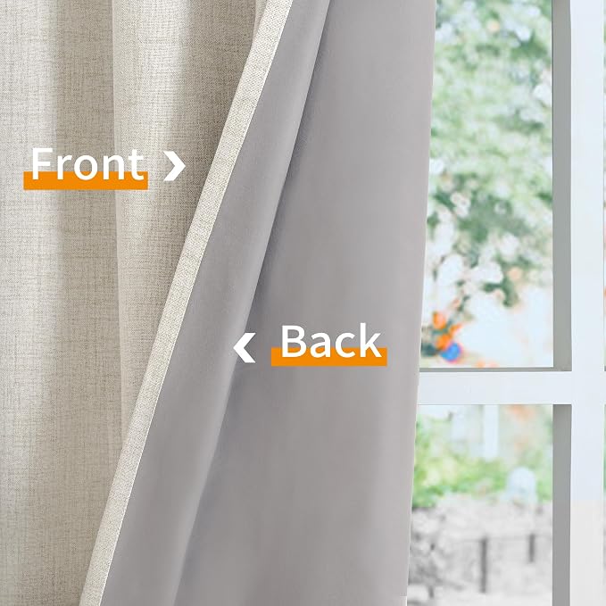 YoungsTex Linen Blackout Curtains 63 Inch Length - Image 7
