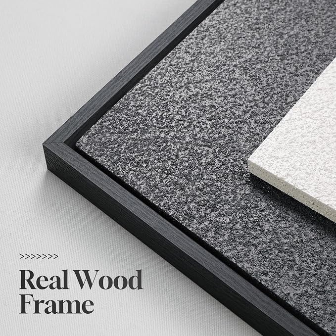 Large 3D Textured Framed Black and White Abstract Wall Art - Image 6