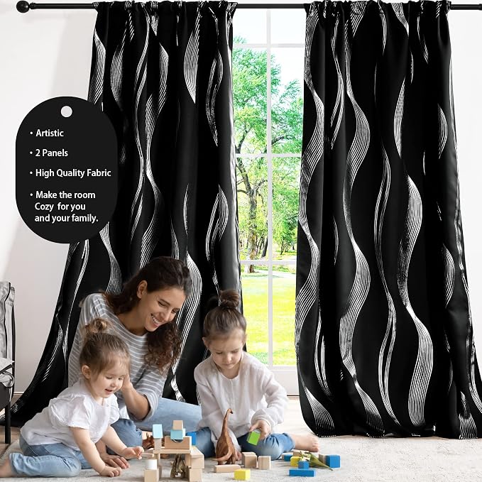 Deconovo Blackout Back Tab Curtains - Image 3