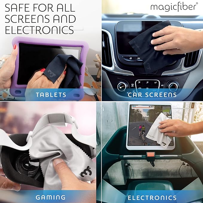 Screen Cleaner Spray & Wipe Kit (Streak & Scratch Free) Computer Screen Cleaner + 2 Microfiber Cleaning Cloths Cleaning Kit LCD LED OLED Touchscreen Flat Smart TV Monitor Laptop Electronics Car 2oz
