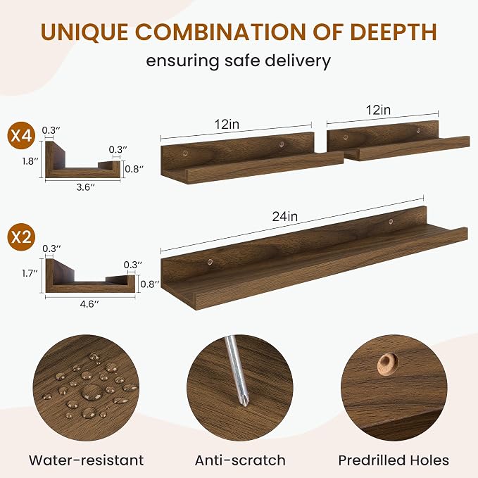 Picture Ledge Shelf, Floating Shelves - Image 3