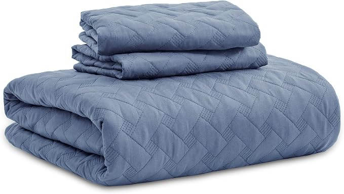 Bedsure King Size Quilt, Lightweight Comforter Set, Mineral Blue Bedspread | - Image 8