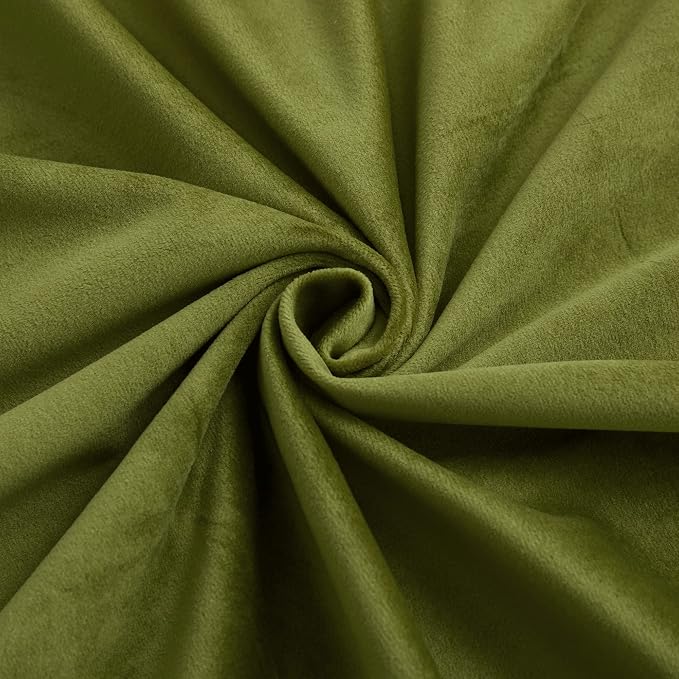 RYB HOME Moss Green Velvet Curtains & Drapes 72 inches Long - Image 5