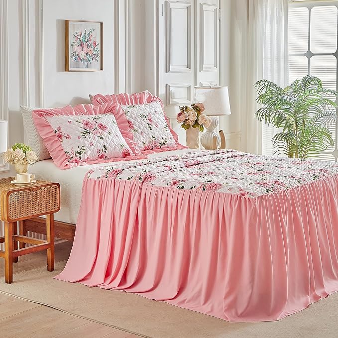 UOZZI BEDDING Ruffle Skirt Bedspread Set - Image 3